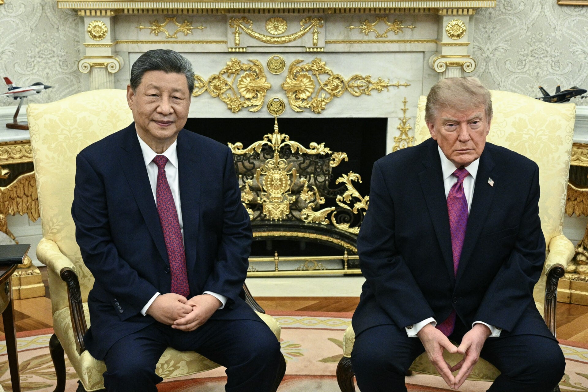 Chinese president Xi Jinping meets Donald Trump at the White House